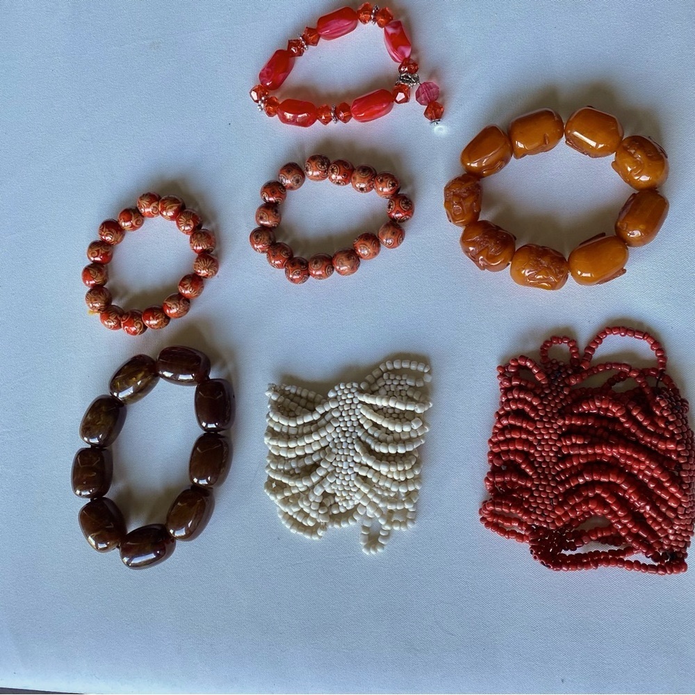 Set of 7 bracelets vintage, beaded Boho
